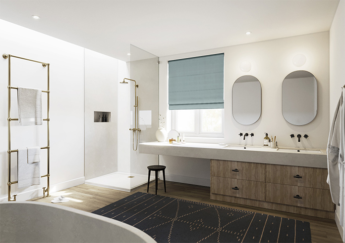 Shima Faux Silk, Azure - Twist&Fit Roman Blind - Image 7